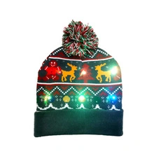 Warm Christmas Kid Cute Animal Santa Hat Children POM POM Knit Beanie